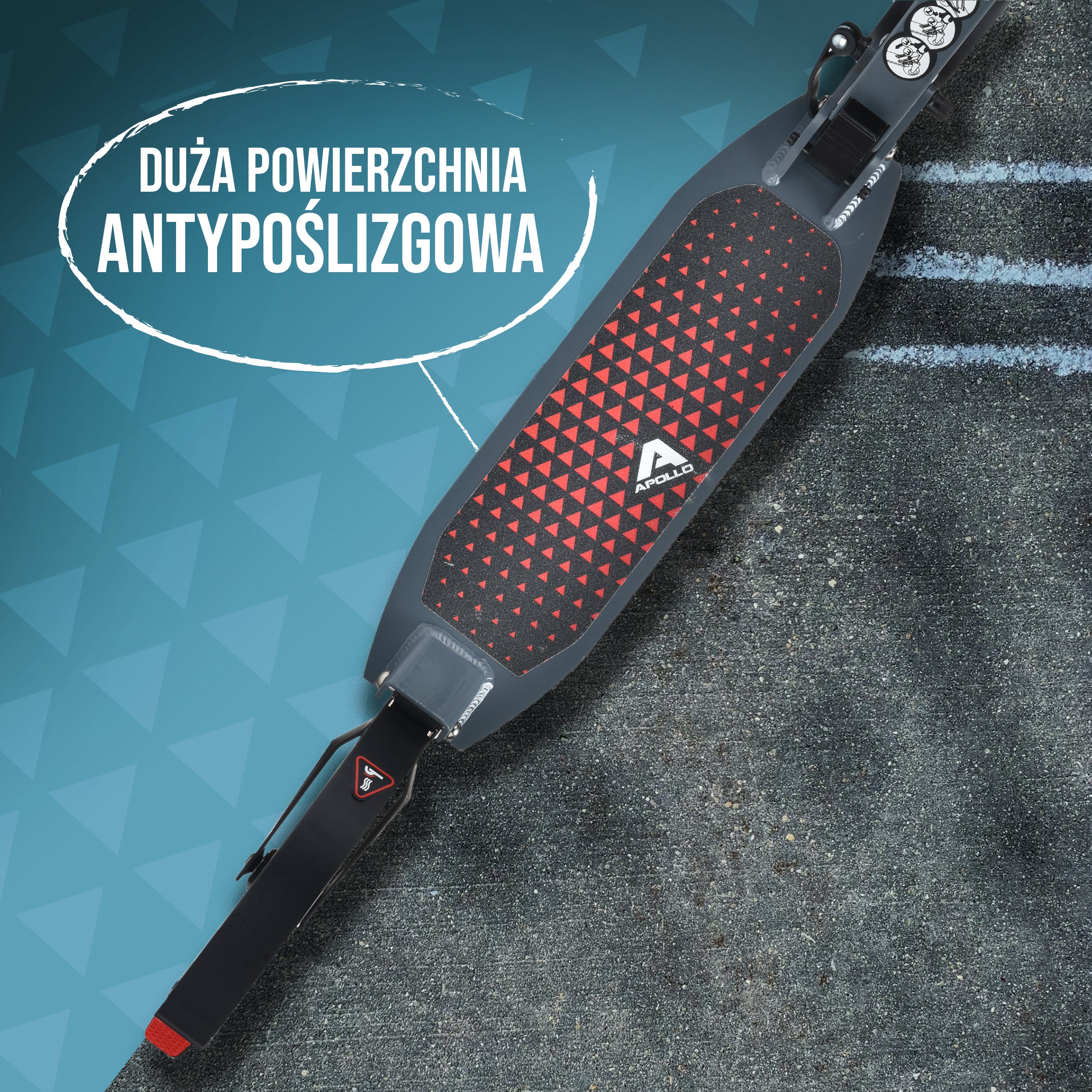 Apollo - Składana i regulowana hulajnoga miejska „Spectre” - Luksusowy Cityroller z podwójnym zawieszeniem - Szary Czerwony