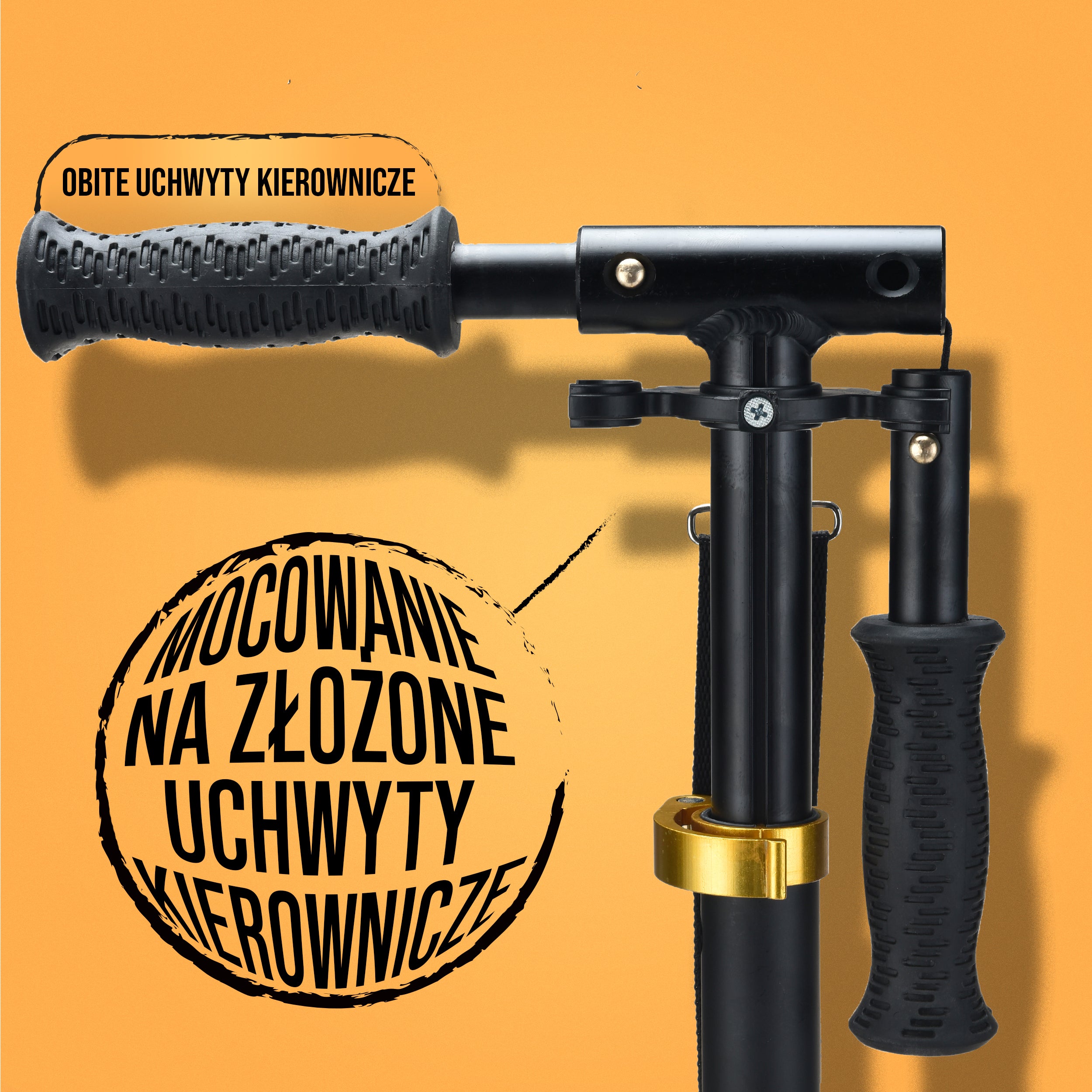 Apollo - Składana i regulowana hulajnoga miejska „Spectre” - Luksusowy Cityroller z podwójnym zawieszeniem - Czarny Złoty