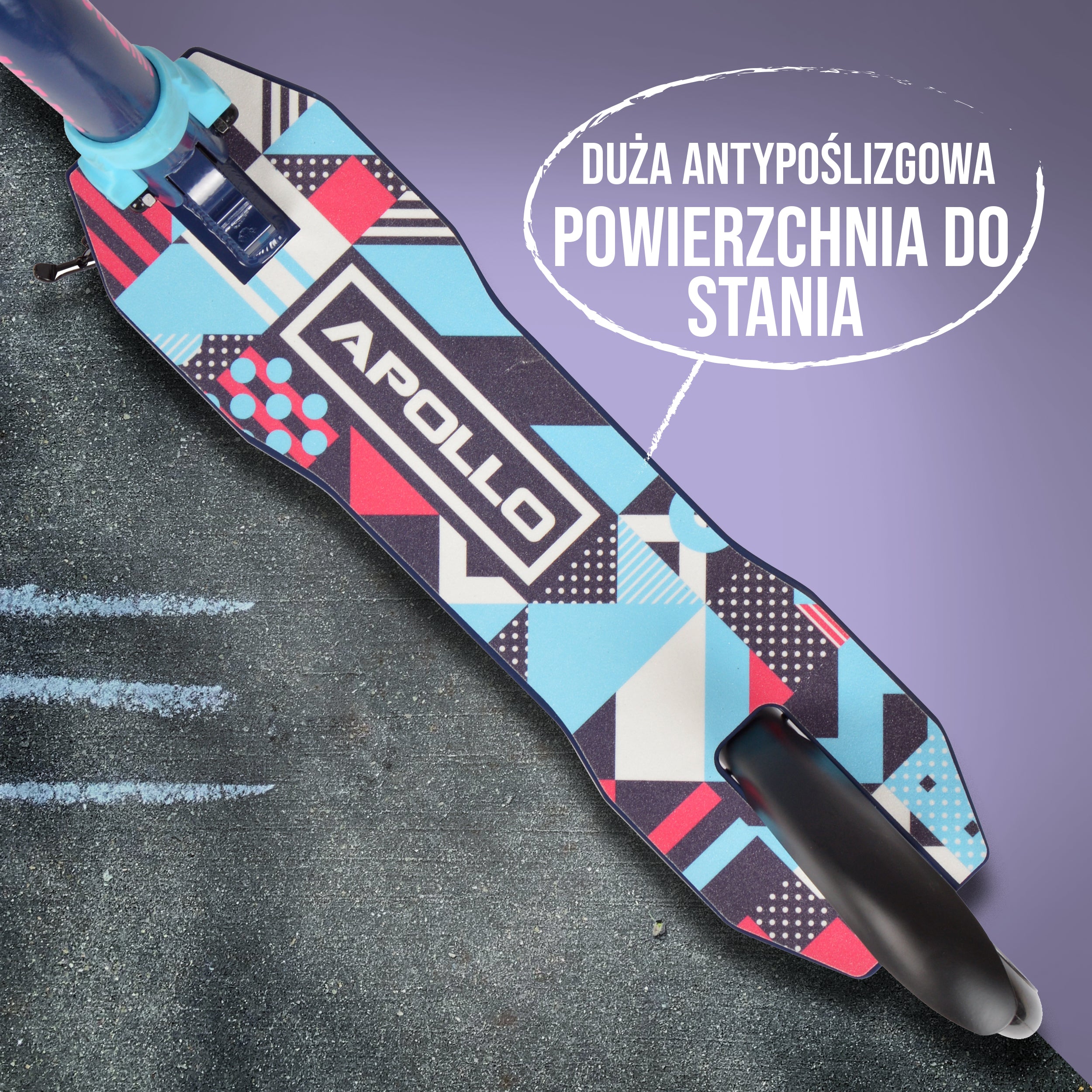 Apollo - Hulajnoga miejska Apollo „Hurricane” z amortyzacją - Niebieski Wielokolorowy