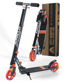 Apollo - Hulajnoga miejska z amortyzacją „Skyracer” składana, z regulowaną wysokością kierownicy koła 145mm - Pomarańczowy