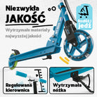 Apollo - Hulajnoga miejska z amortyzacją „Skyracer” składana, z regulowaną wysokością kierownicy koła 145mm - Niebieski