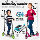 Apollo - Hulajnoga miejska z amortyzacją „Skyracer” składana, z regulowaną wysokością kierownicy koła 145mm - Niebieski