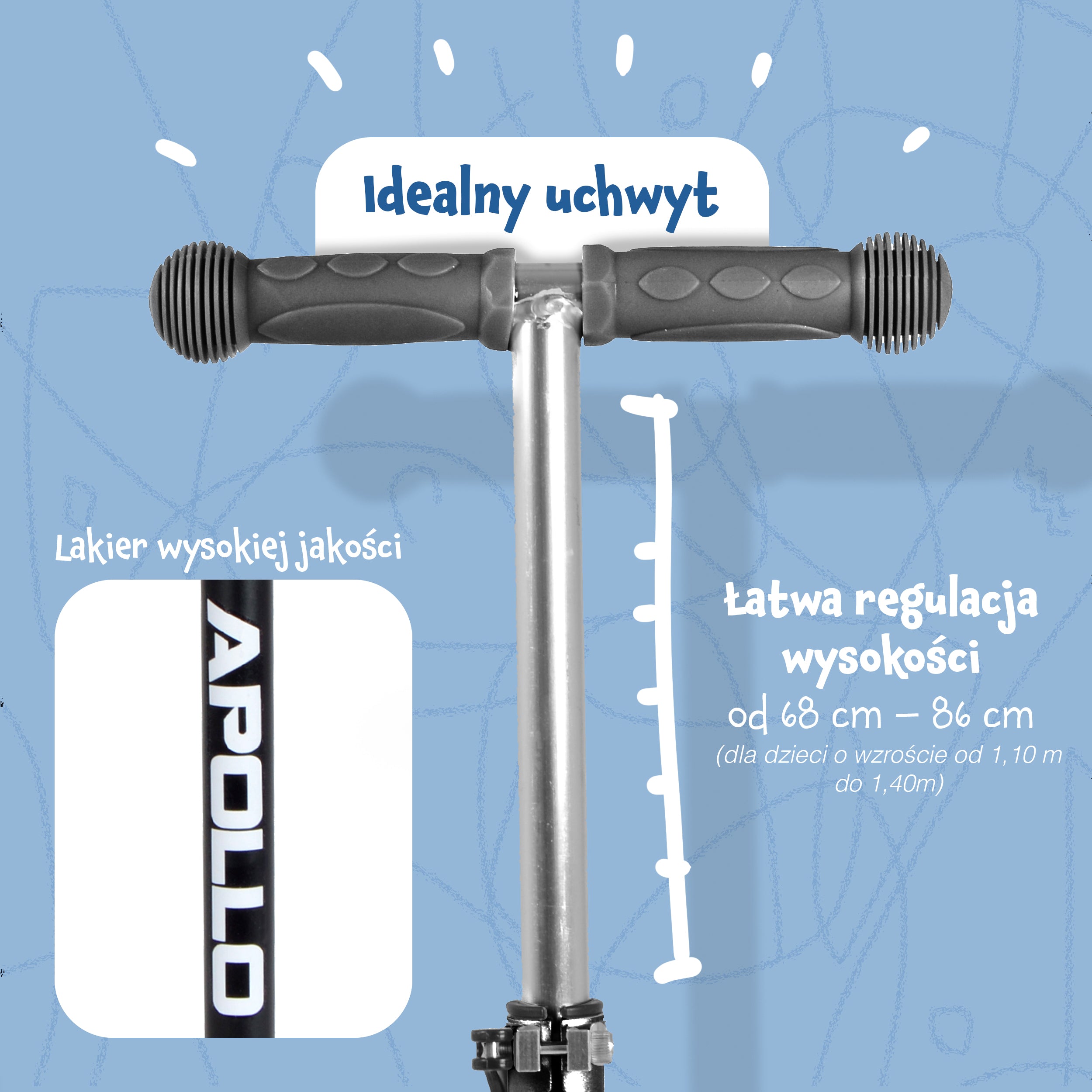 Apollo - Hulajnoga dla dzieci Apollo LED - w różnych kolorach - Funny Round