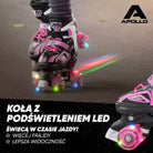 Apollo - Super Quad regulowane wrotki dla dzieci - różowy - L (39-42)