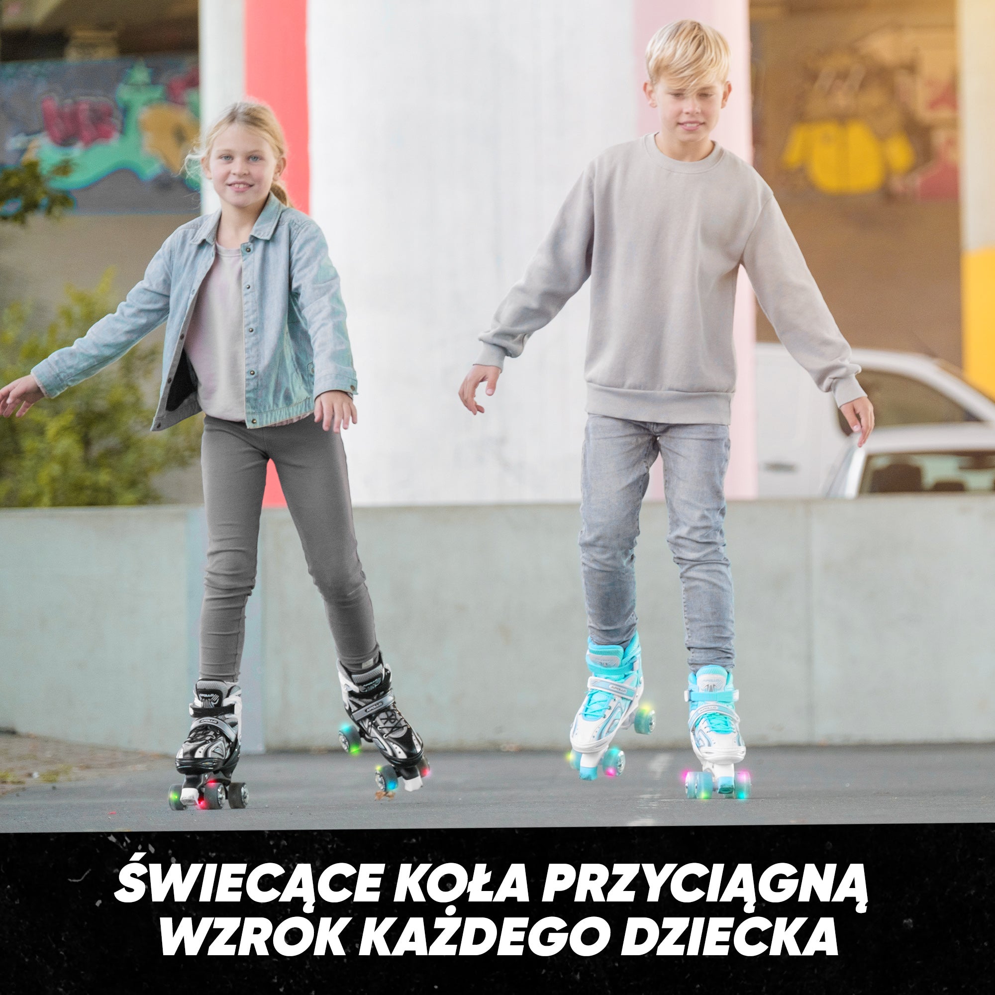 Apollo - Super Quad regulowane wrotki dla dzieci - czarny - L (39-42)