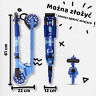 Apollo - Hulajnoga miejska„Moonracer” LED dla dzieci z amortyzacją - Niebieski