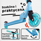 Apollo - Hulajnoga miejska„Moonracer” LED dla dzieci z amortyzacją - Jasnoniebieski