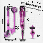 Apollo - Hulajnoga miejska„Moonracer” LED dla dzieci z amortyzacją - Fioletowy