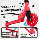 Apollo - Hulajnoga miejska„Moonracer” LED dla dzieci z amortyzacją - Czerwony