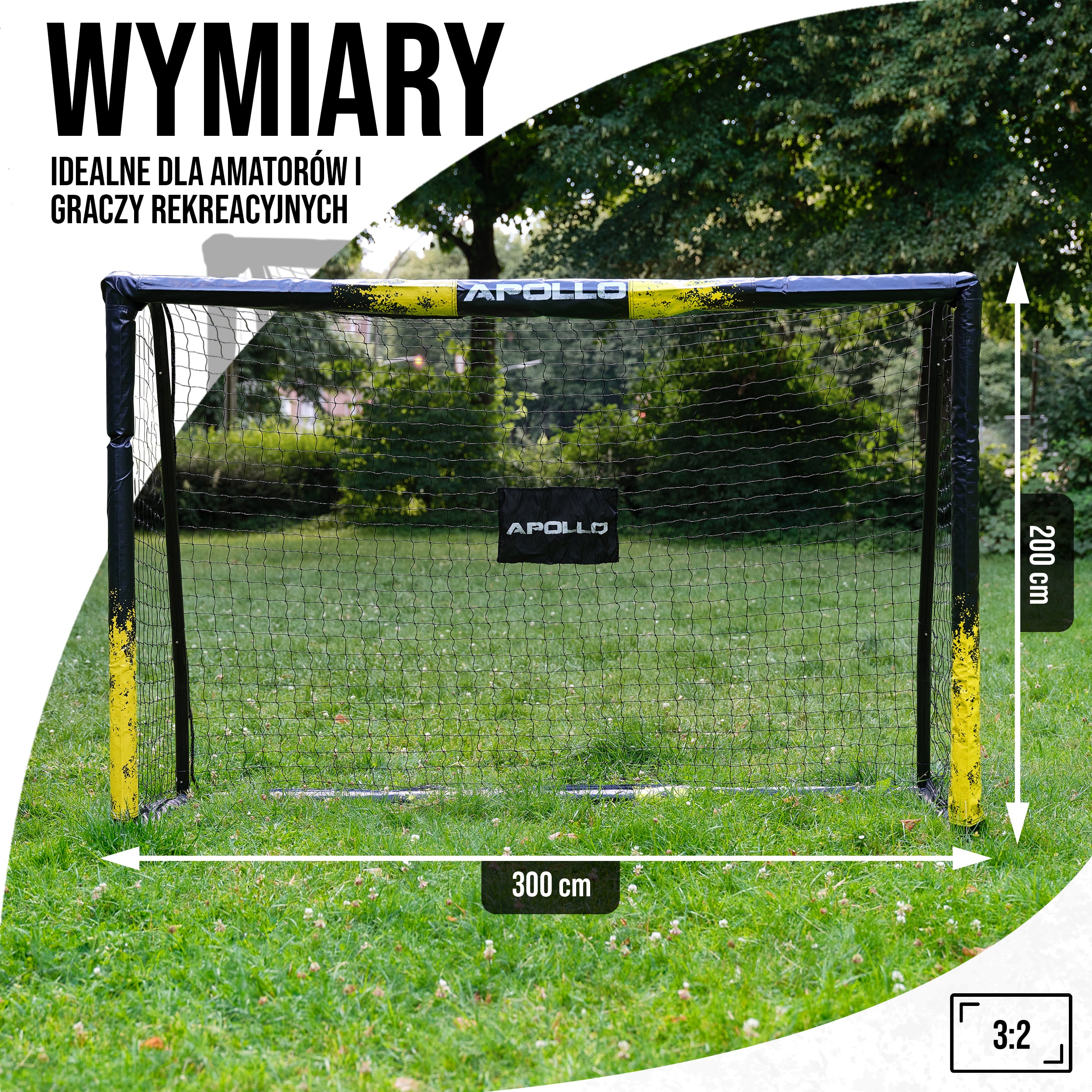 Apollo - Bramka do piłki nożnej Apollo - Goal Master - 300 cm