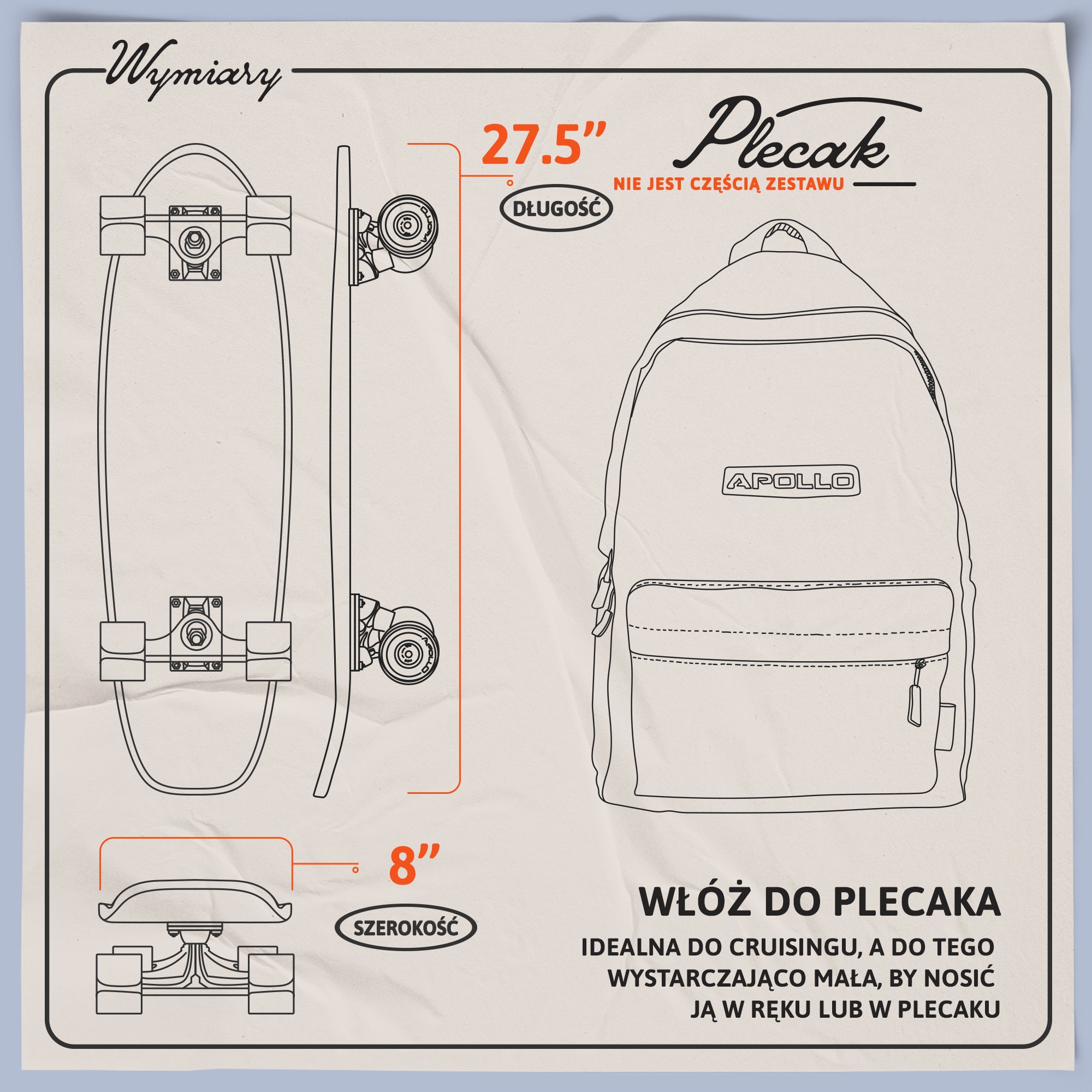 Apollo - Mini-Longboard - "Nebula Midi" - 27" Midi Cruiser - Nebula