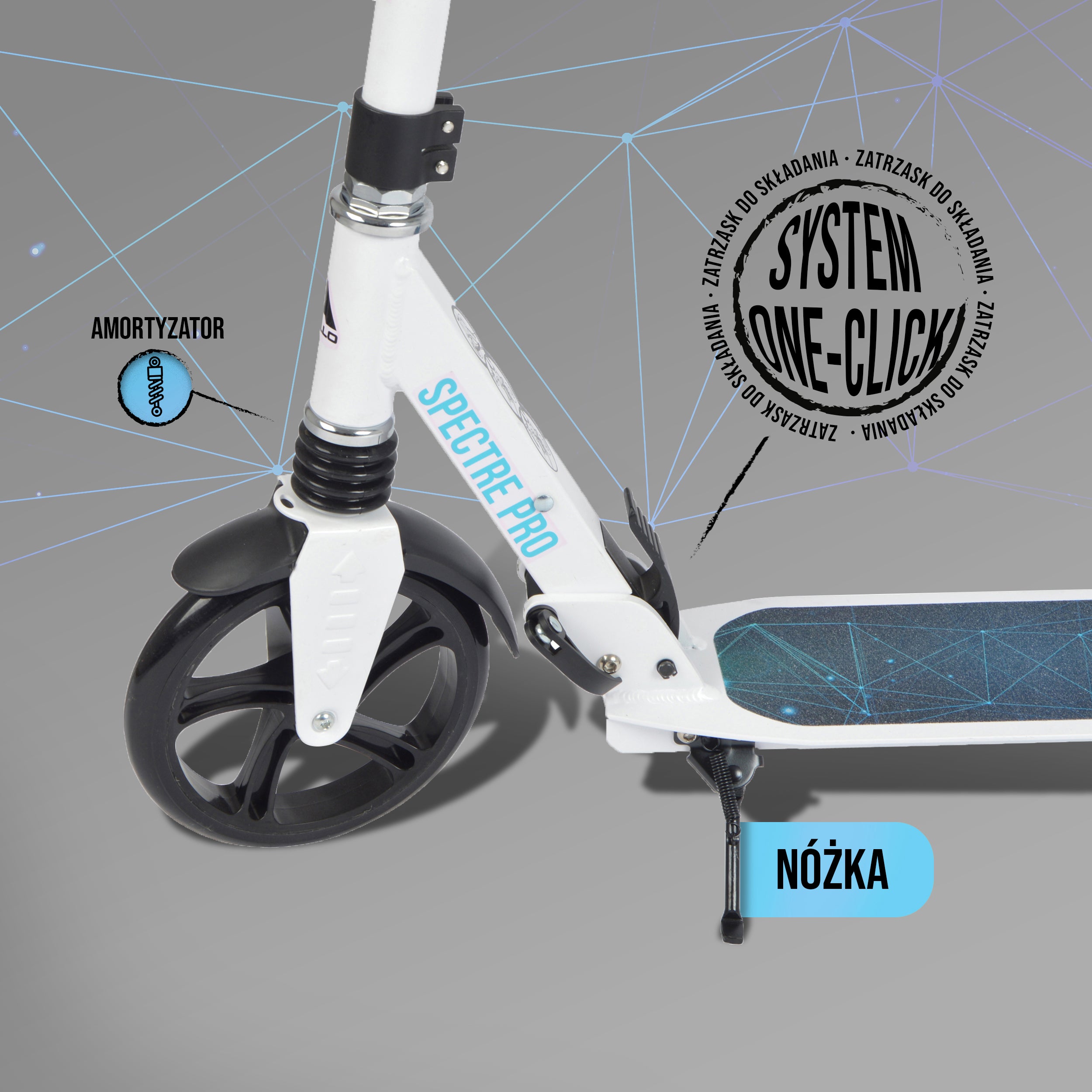 Apollo - Składana i regulowana hulajnoga miejska „Spectre” - Luksusowy Cityroller z podwójnym zawieszeniem - Sphere