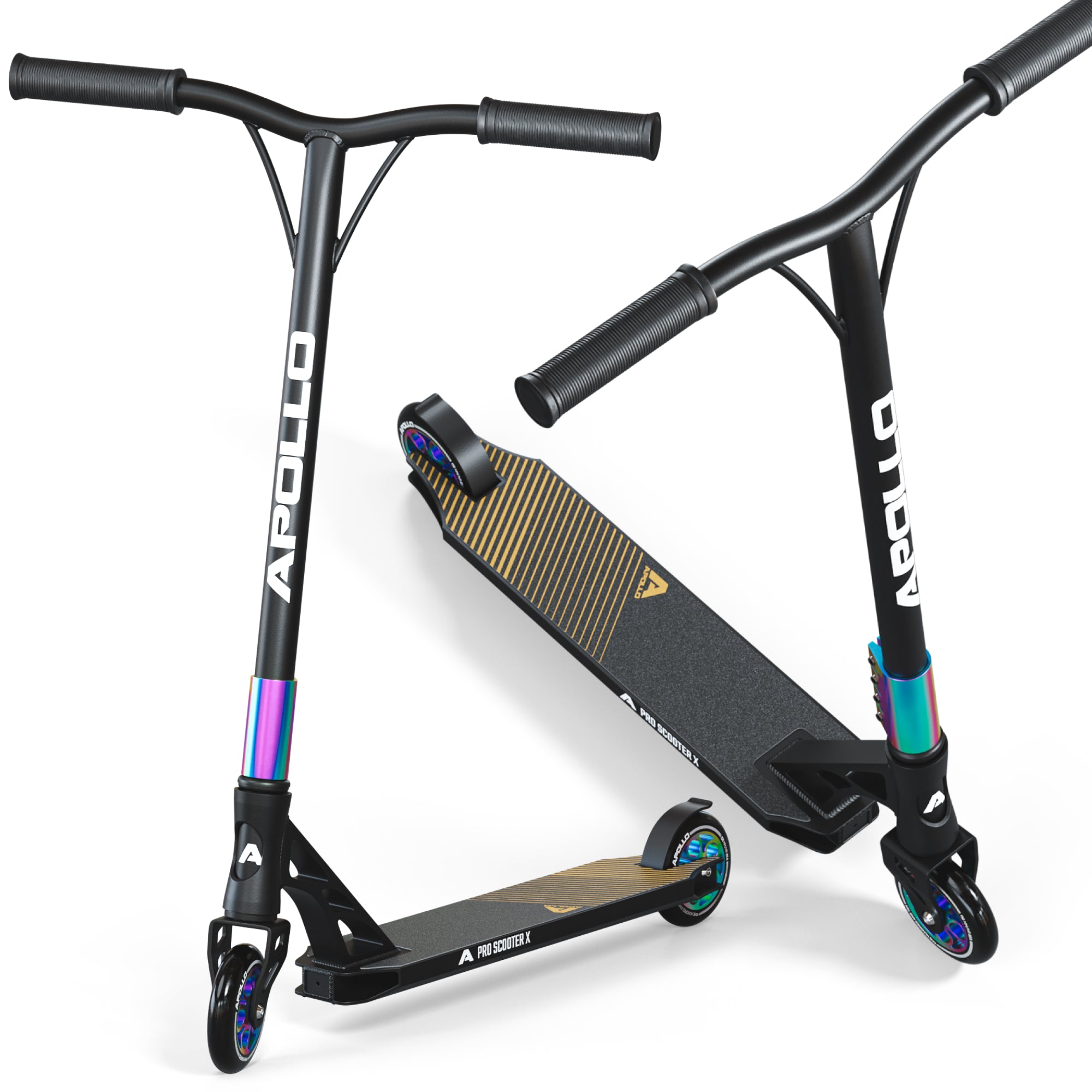 Apollo - High-end hulajnoga stunt "Genesis Pro X" z łożyskami ABEC 9 - Tęczowy