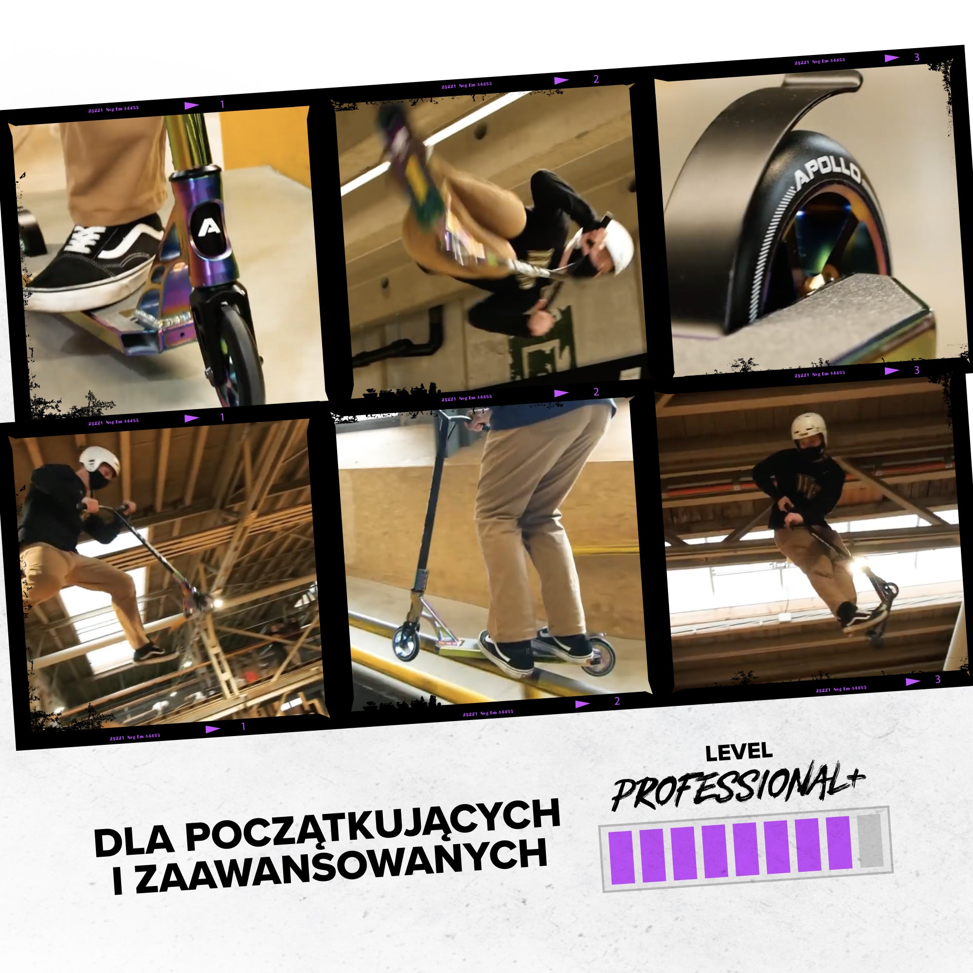 Apollo - High-end hulajnoga stunt "Genesis Pro X" z łożyskami ABEC 9 - Tęczowy