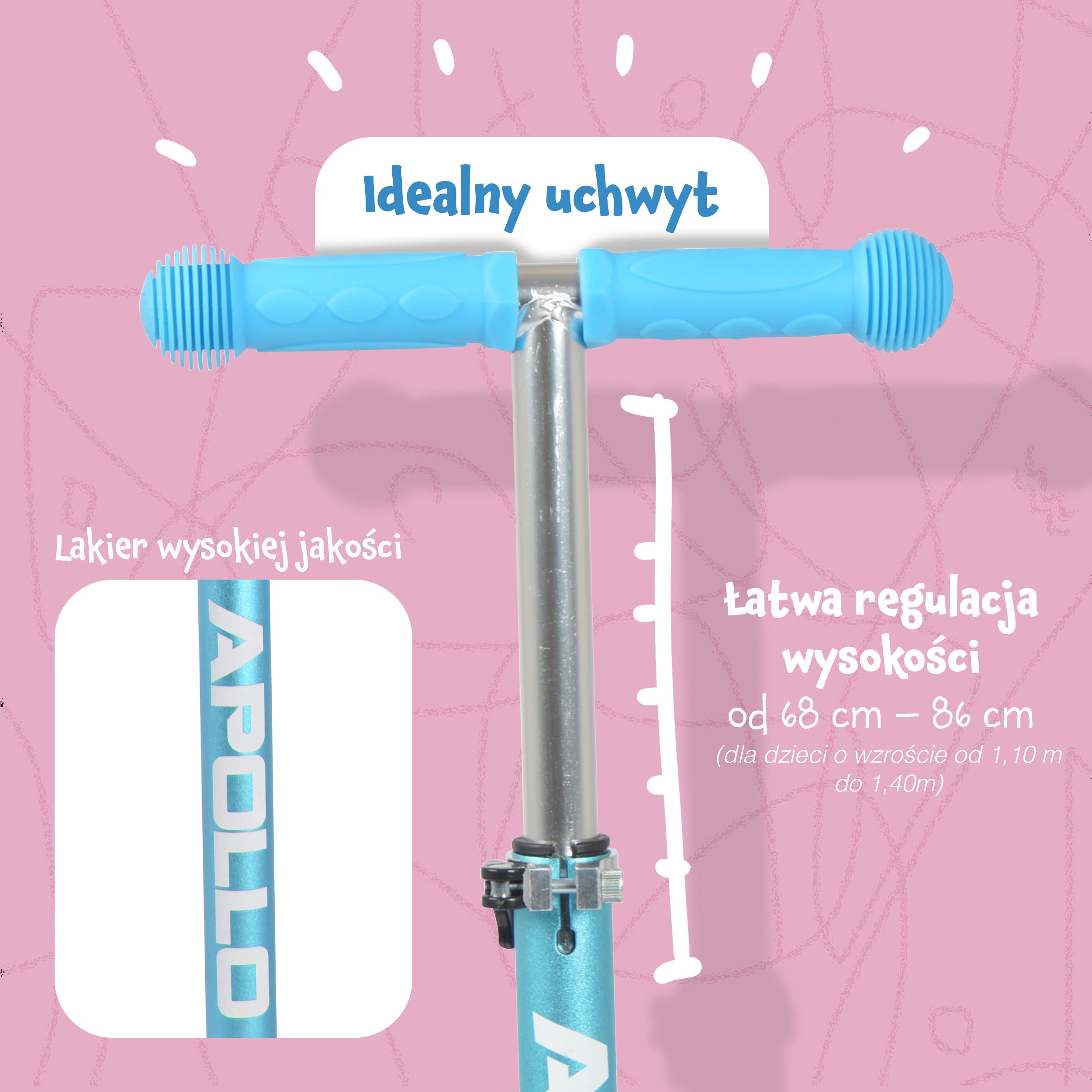 Apollo - Hulajnoga dla dzieci Apollo LED - w różnych kolorach - Niebieski