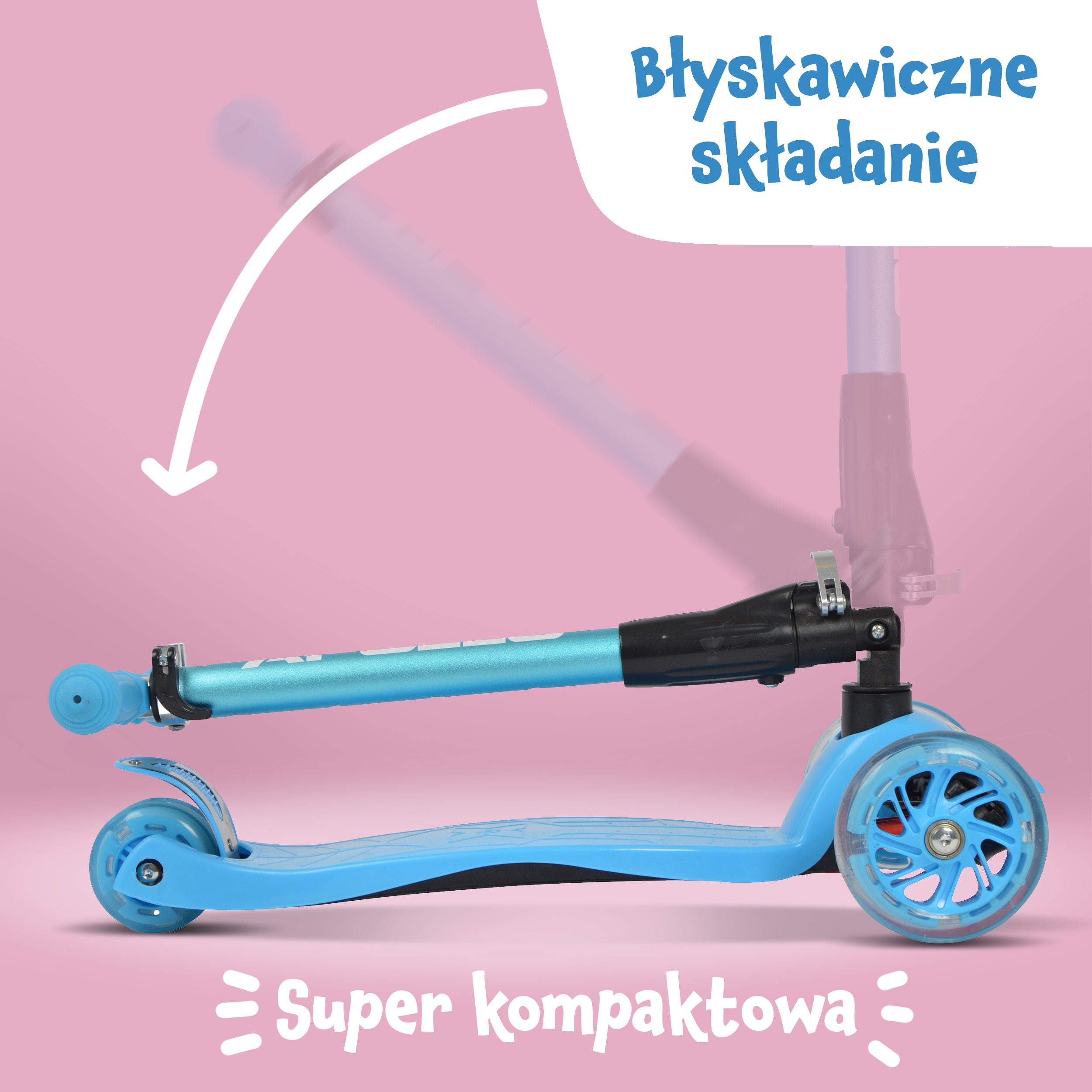 Apollo - Hulajnoga dla dzieci Apollo LED - w różnych kolorach - Niebieski