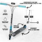 Apollo - High-end hulajnoga stunt "Genesis Pro X" z łożyskami ABEC 9 - Srebrny