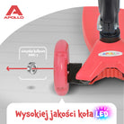 Apollo - Hulajnoga dla dzieci Apollo LED - w różnych kolorach - Czerwony