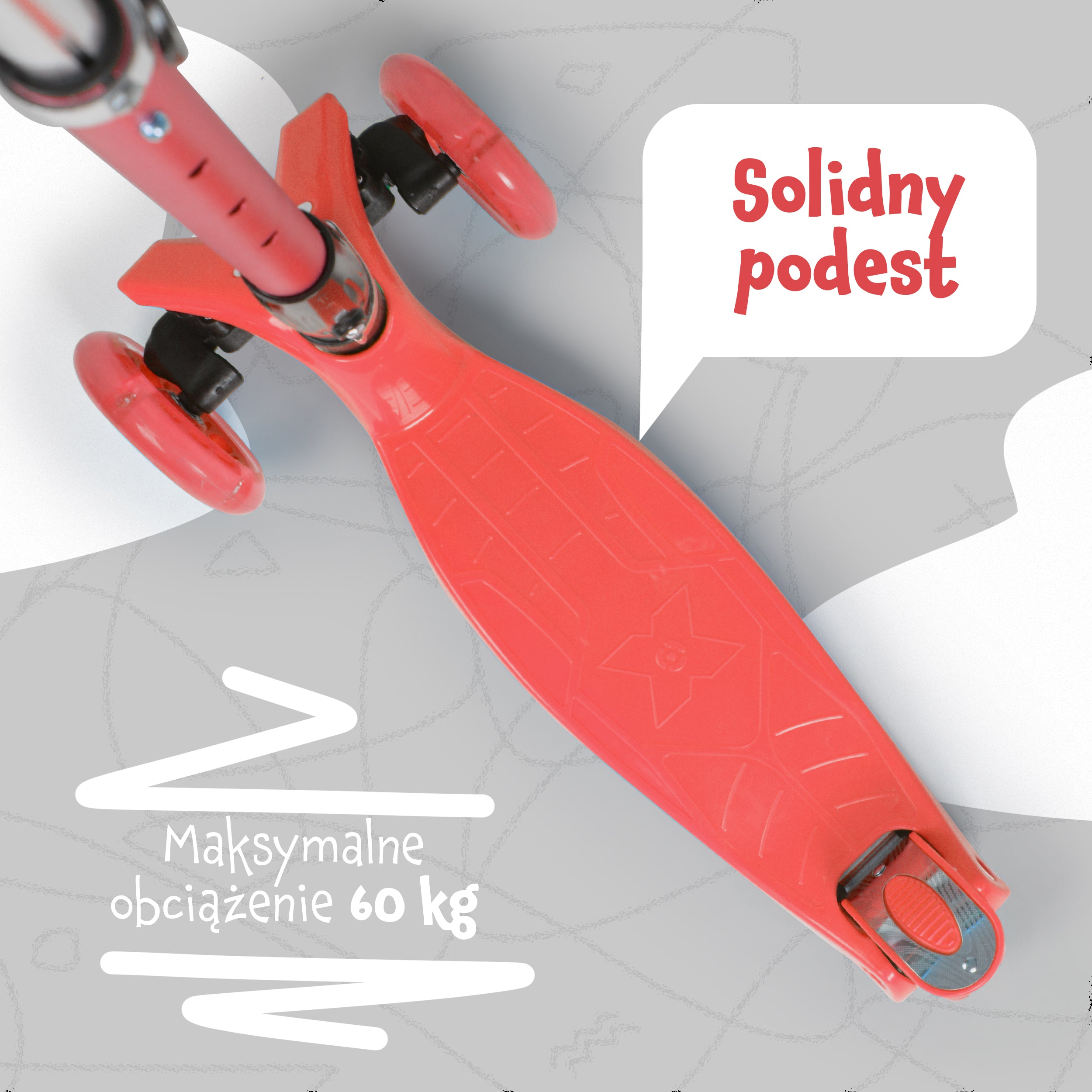 Apollo - Hulajnoga dla dzieci Apollo LED - w różnych kolorach - Czerwony