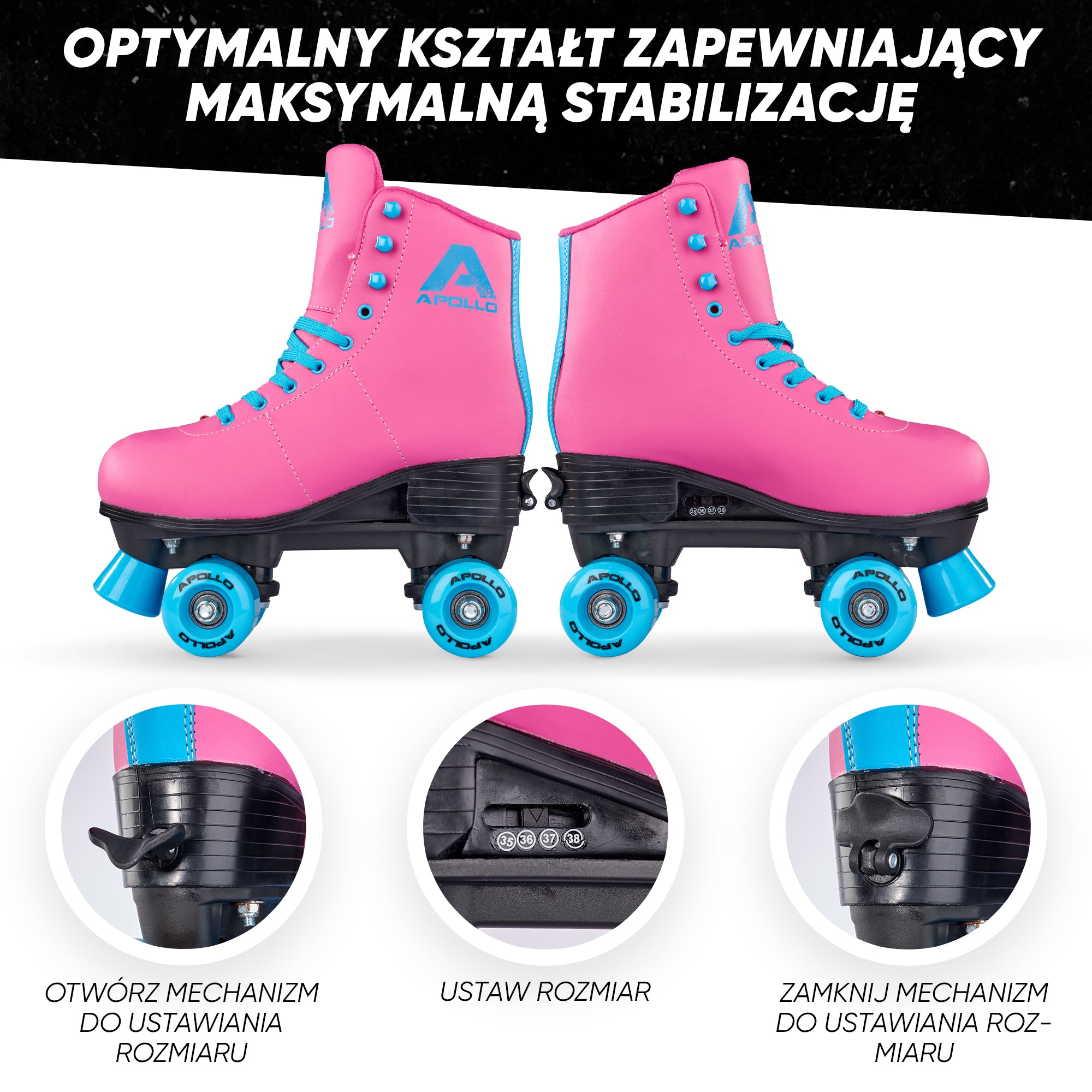 Apollo - Classic Roller wrotki dla dzieci i dorosłych - Funky - L (39-42)