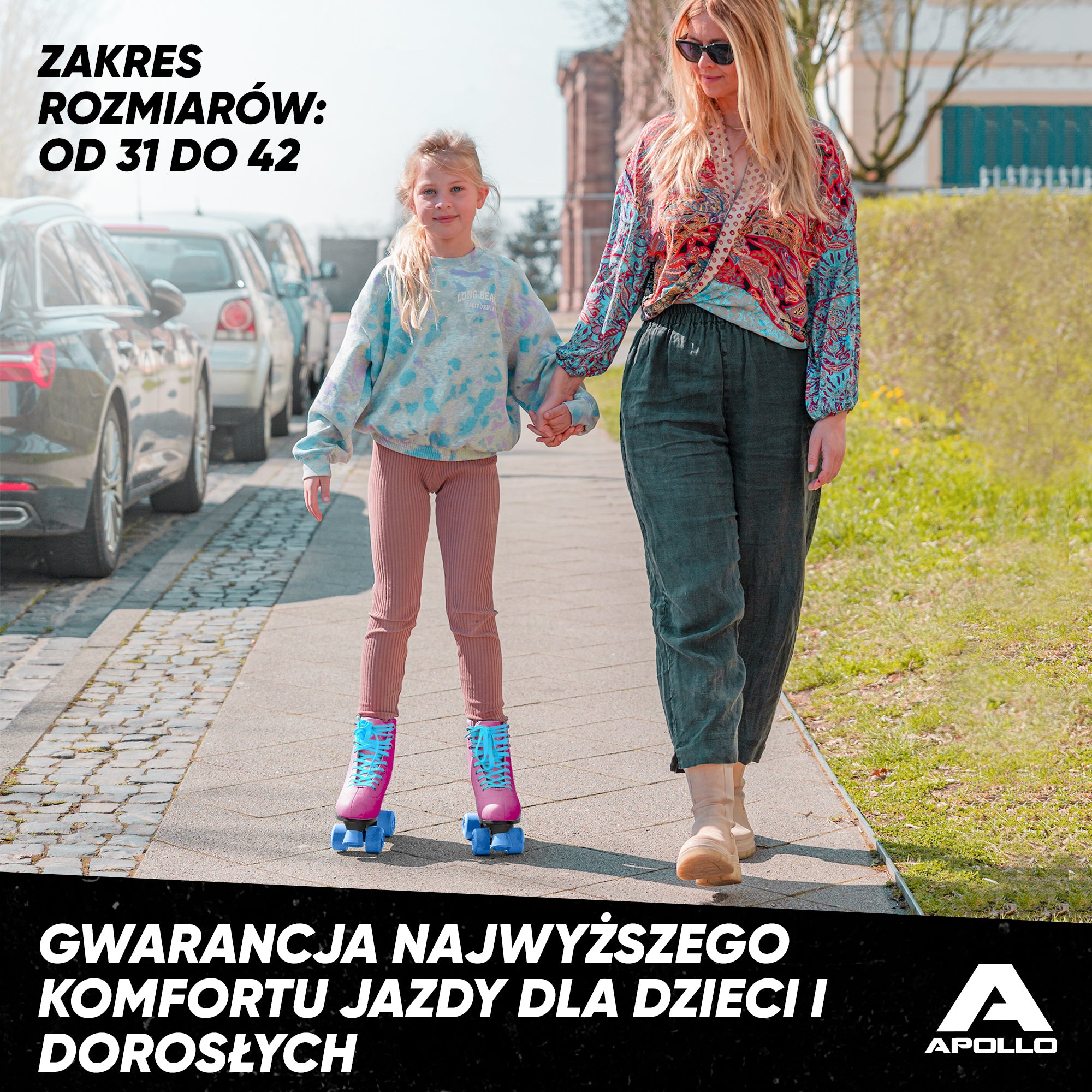 Apollo - Classic Roller wrotki dla dzieci i dorosłych - Funky - L (39-42)