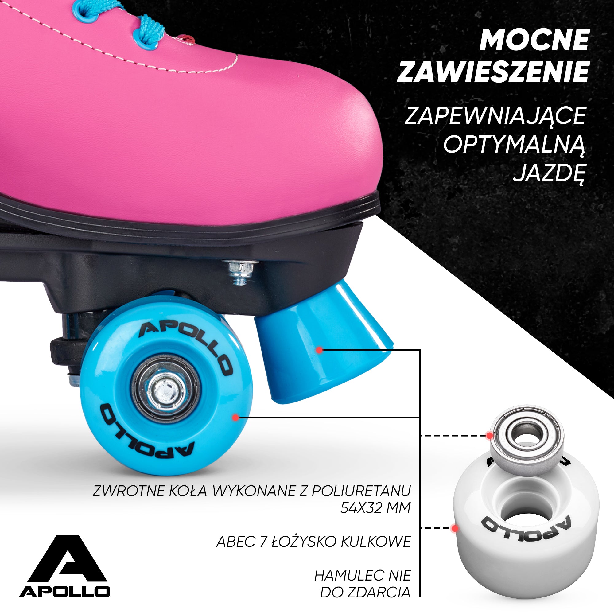 Apollo - Classic Roller wrotki dla dzieci i dorosłych - Funky - L (39-42)