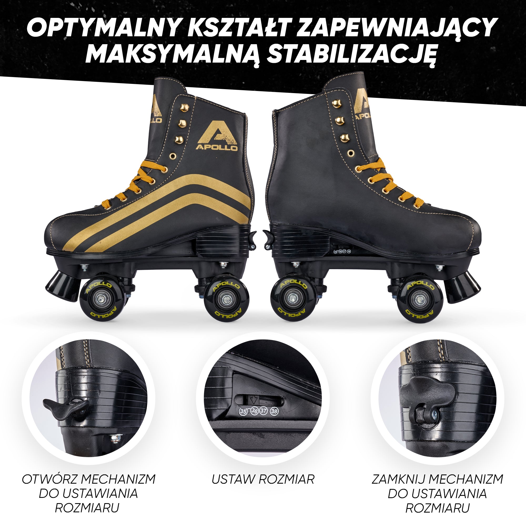 Apollo - Classic Roller wrotki dla dzieci i dorosłych - Luna Nova - L (39-42)