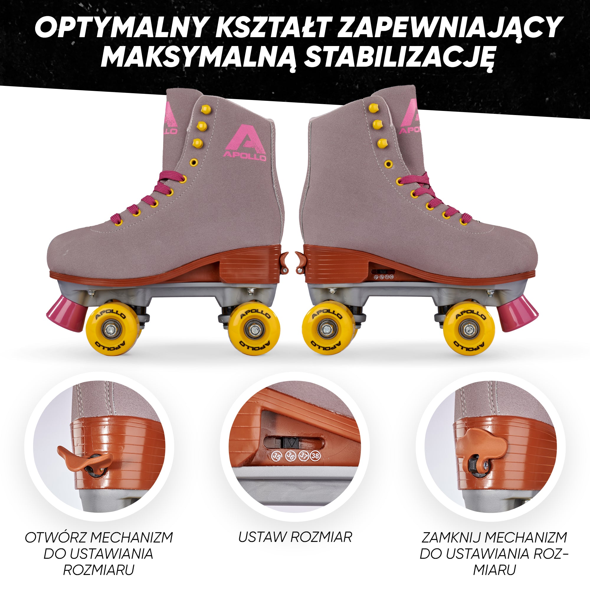 Apollo - Classic Roller wrotki dla dzieci i dorosłych - Nightfever - L (39-42)