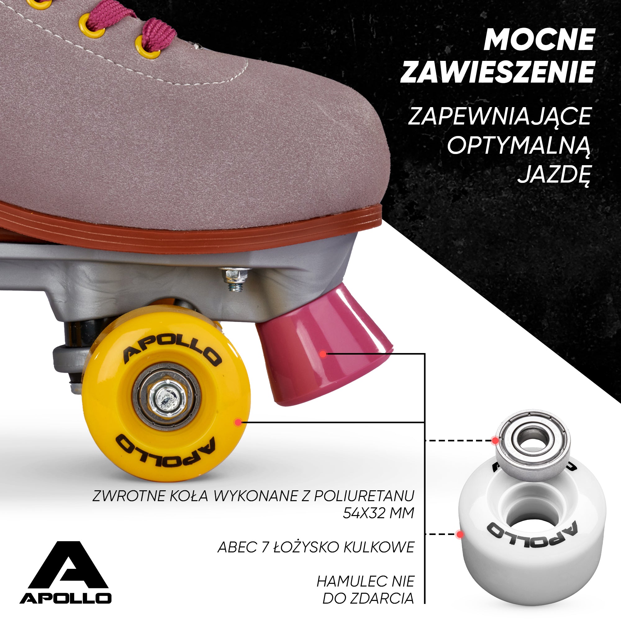 Apollo - Classic Roller wrotki dla dzieci i dorosłych - Nightfever - L (39-42)