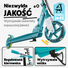 Apollo - Hulajnoga miejska z amortyzacją „Skyracer” składana, z regulowaną wysokością kierownicy koła 145mm - Turkusowy