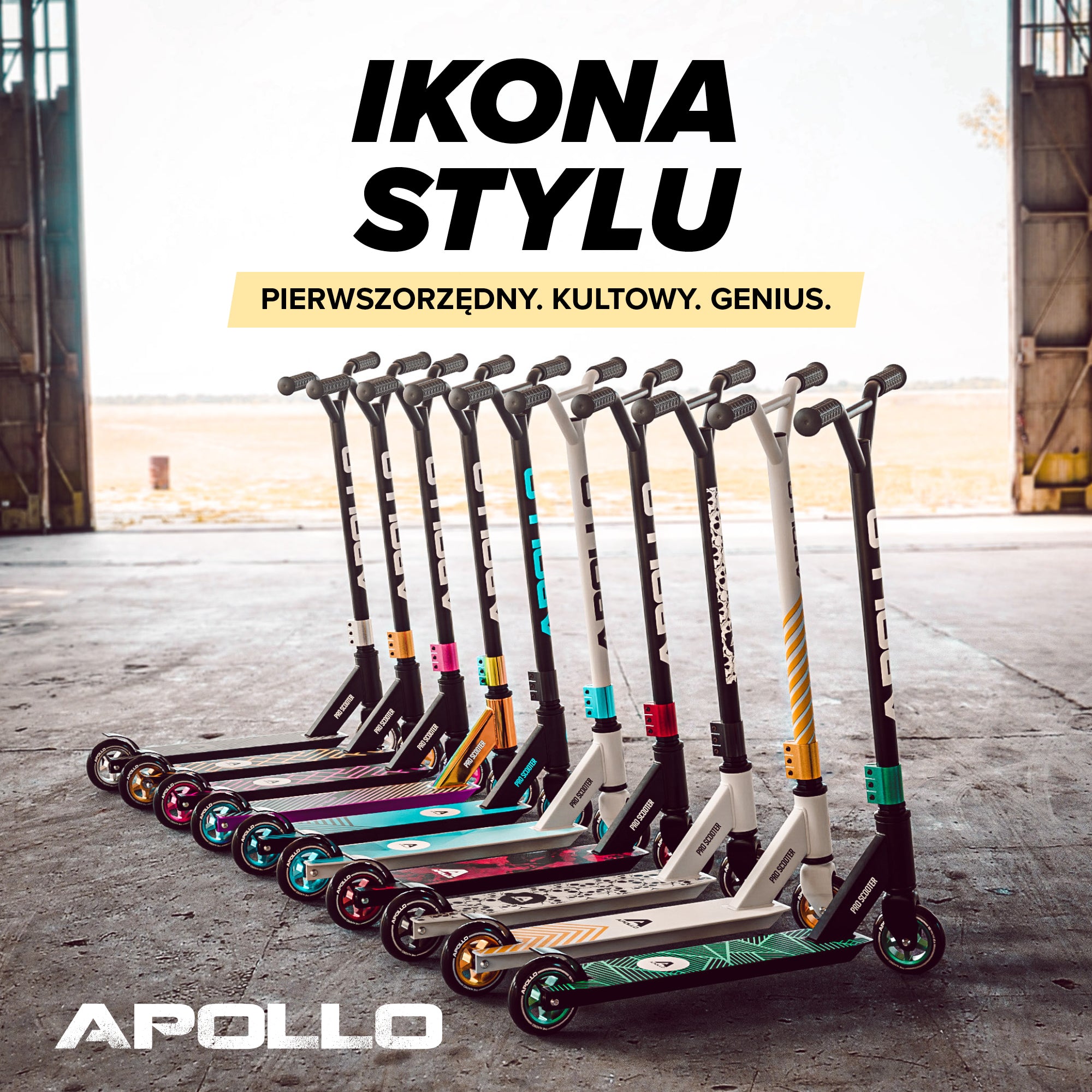 Apollo - Hulajnoga stunt „Genius Pro" - wytrzymała hulajnoga dla dzieci z łożyskami ABEC 9 - Czarny Złoty