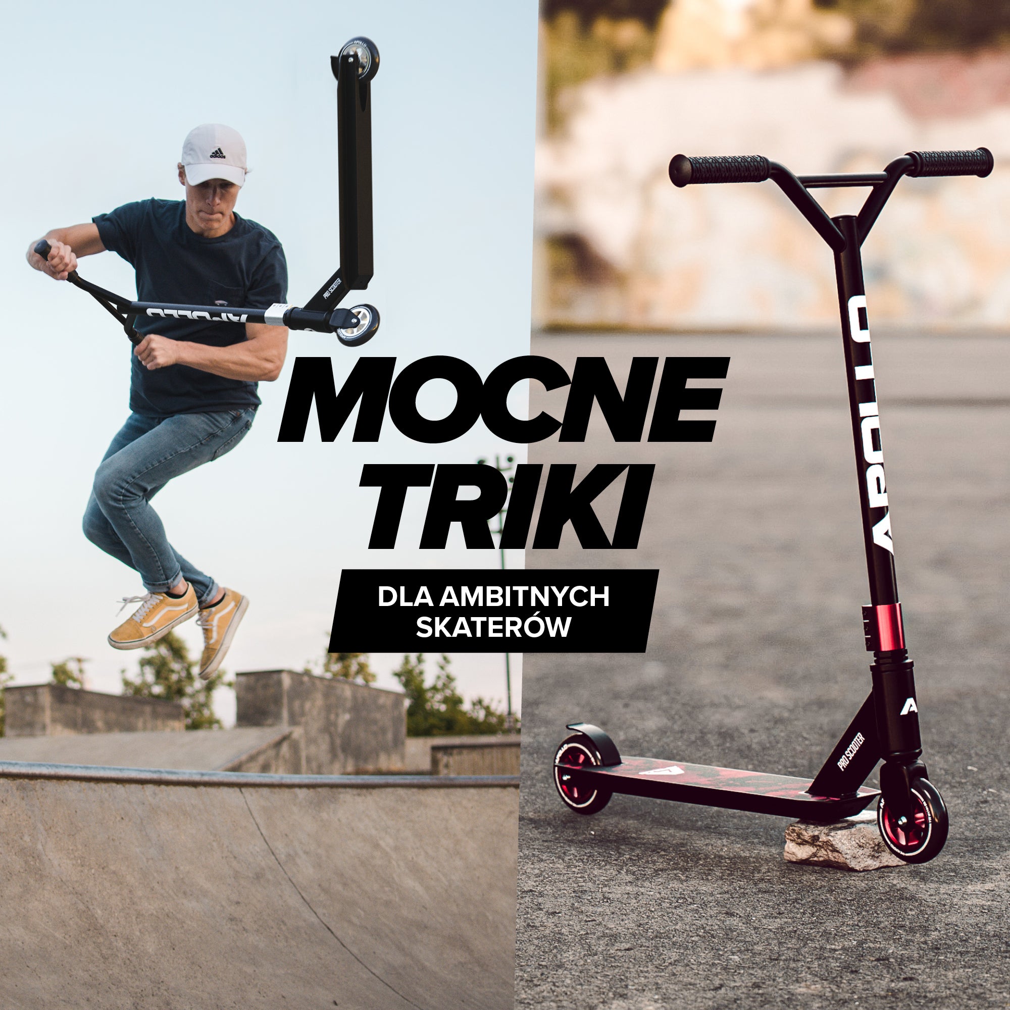 Apollo - Hulajnoga stunt „Genius Pro" - wytrzymała hulajnoga dla dzieci z łożyskami ABEC 9 - Czerwony