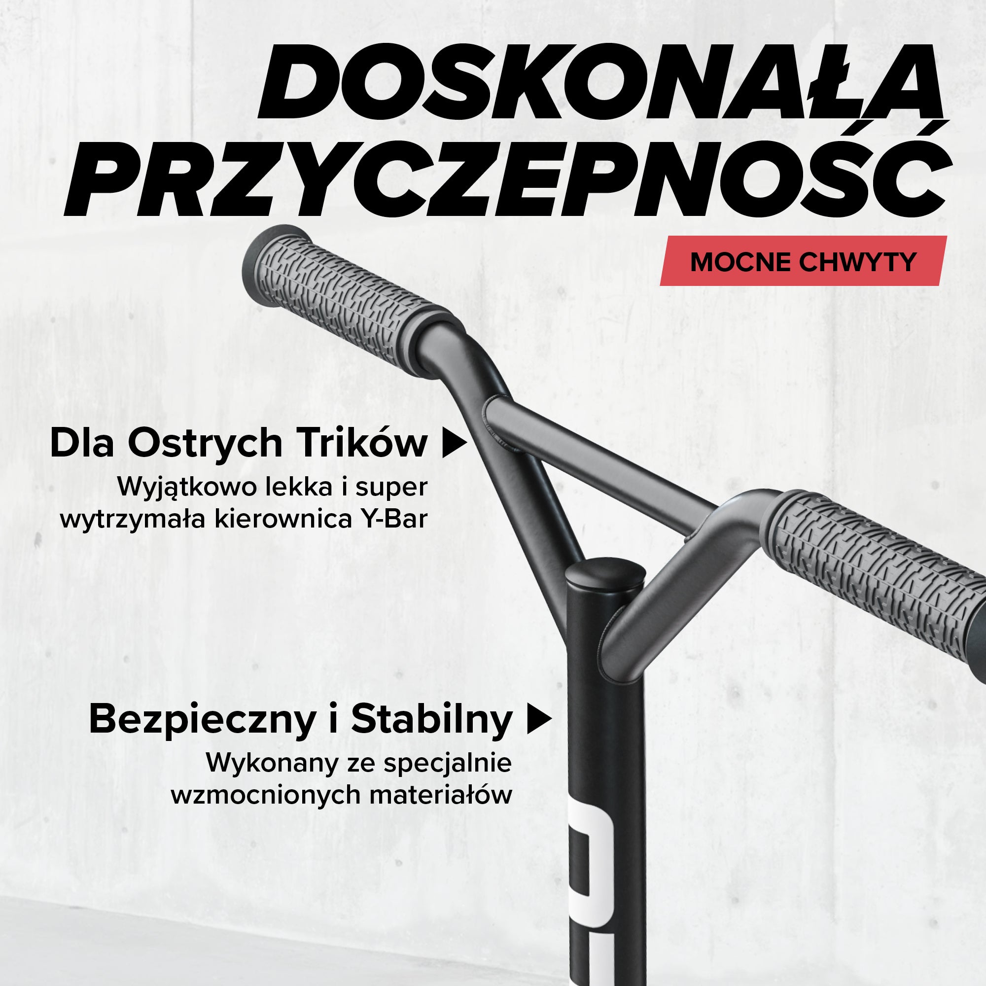 Apollo - Hulajnoga stunt „Genius Pro" - wytrzymała hulajnoga dla dzieci z łożyskami ABEC 9 - Czerwony