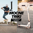 Apollo - Hulajnoga stunt „Genius Pro" - wytrzymała hulajnoga dla dzieci z łożyskami ABEC 9 - Biały Złoty