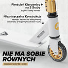 Apollo - Hulajnoga stunt „Genius Pro" - wytrzymała hulajnoga dla dzieci z łożyskami ABEC 9 - Biały Złoty