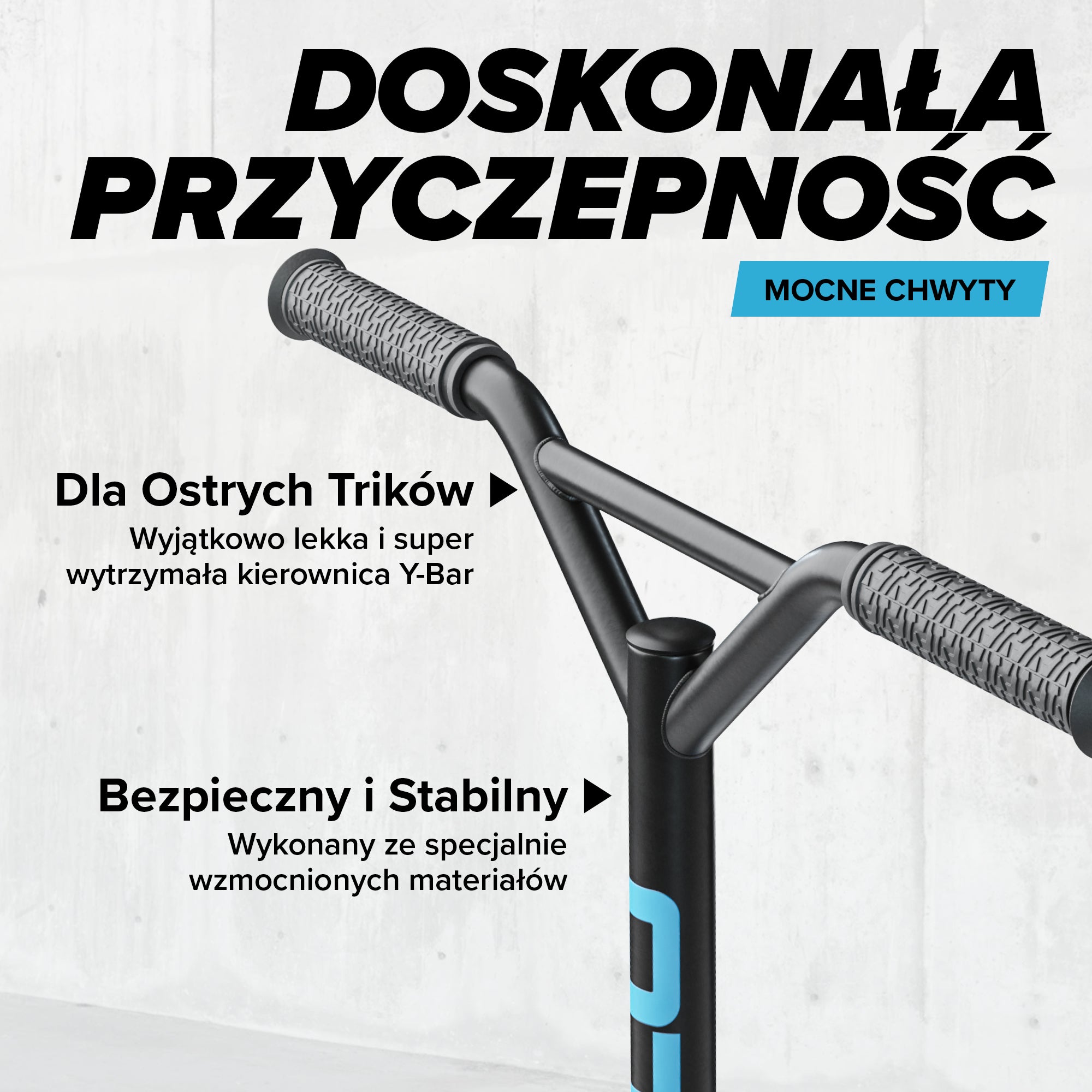 Apollo - Hulajnoga stunt „Genius Pro" - wytrzymała hulajnoga dla dzieci z łożyskami ABEC 9 - Czarny Niebieski