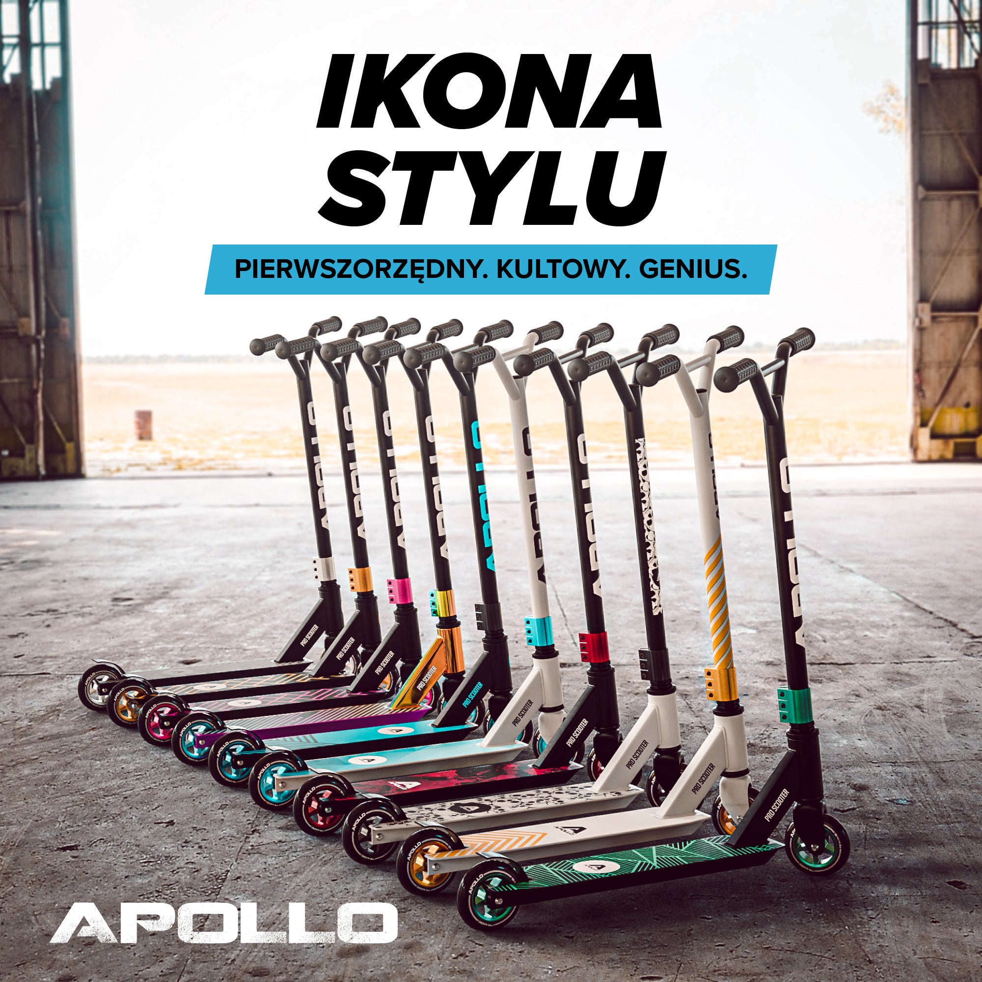 Apollo - Hulajnoga stunt „Genius Pro" - wytrzymała hulajnoga dla dzieci z łożyskami ABEC 9 - Czarny Niebieski