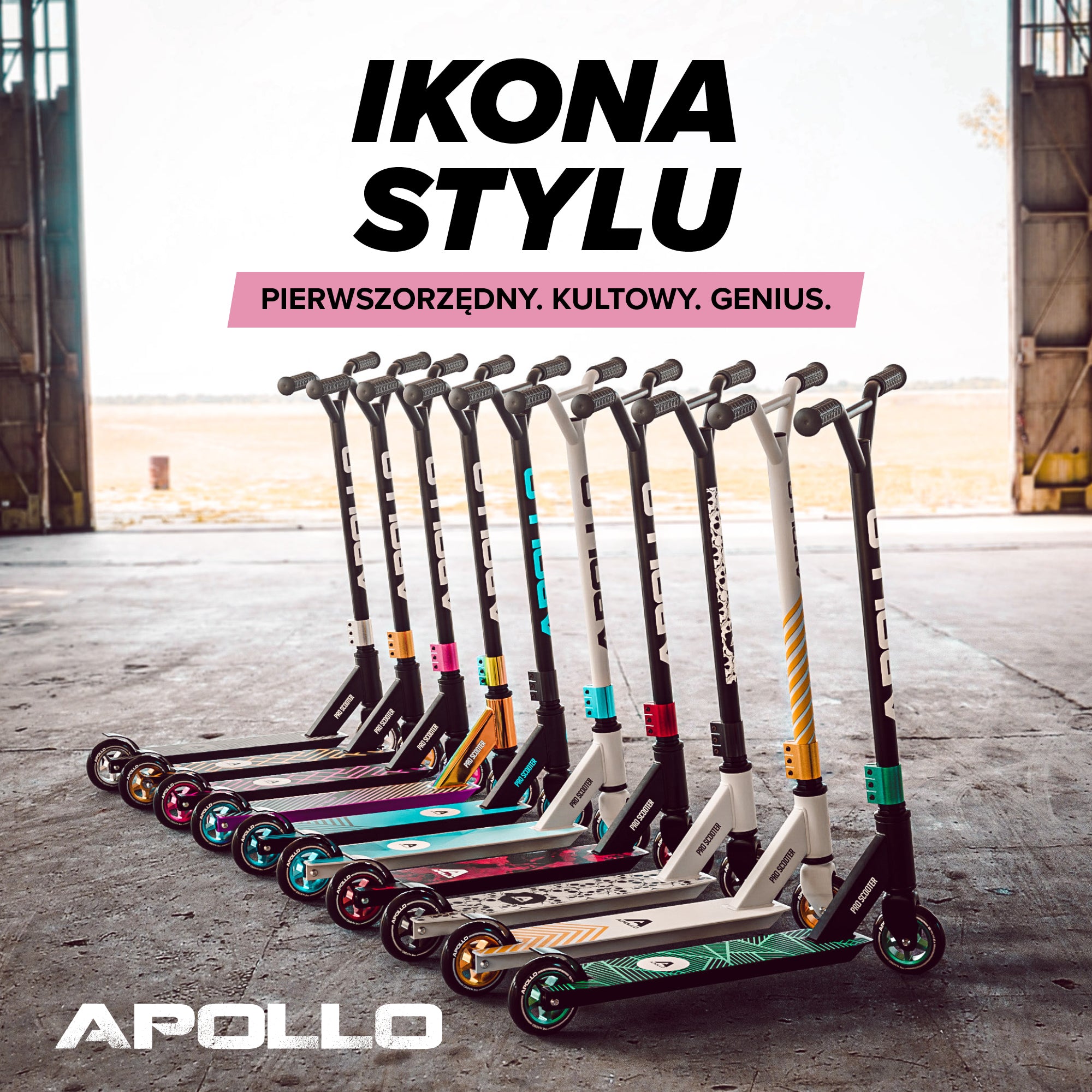 Apollo - Hulajnoga stunt „Genius Pro" - wytrzymała hulajnoga dla dzieci z łożyskami ABEC 9 - Czarny Różowy