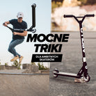 Apollo - Hulajnoga stunt „Genius Pro" - wytrzymała hulajnoga dla dzieci z łożyskami ABEC 9 - Czarny Srebrny