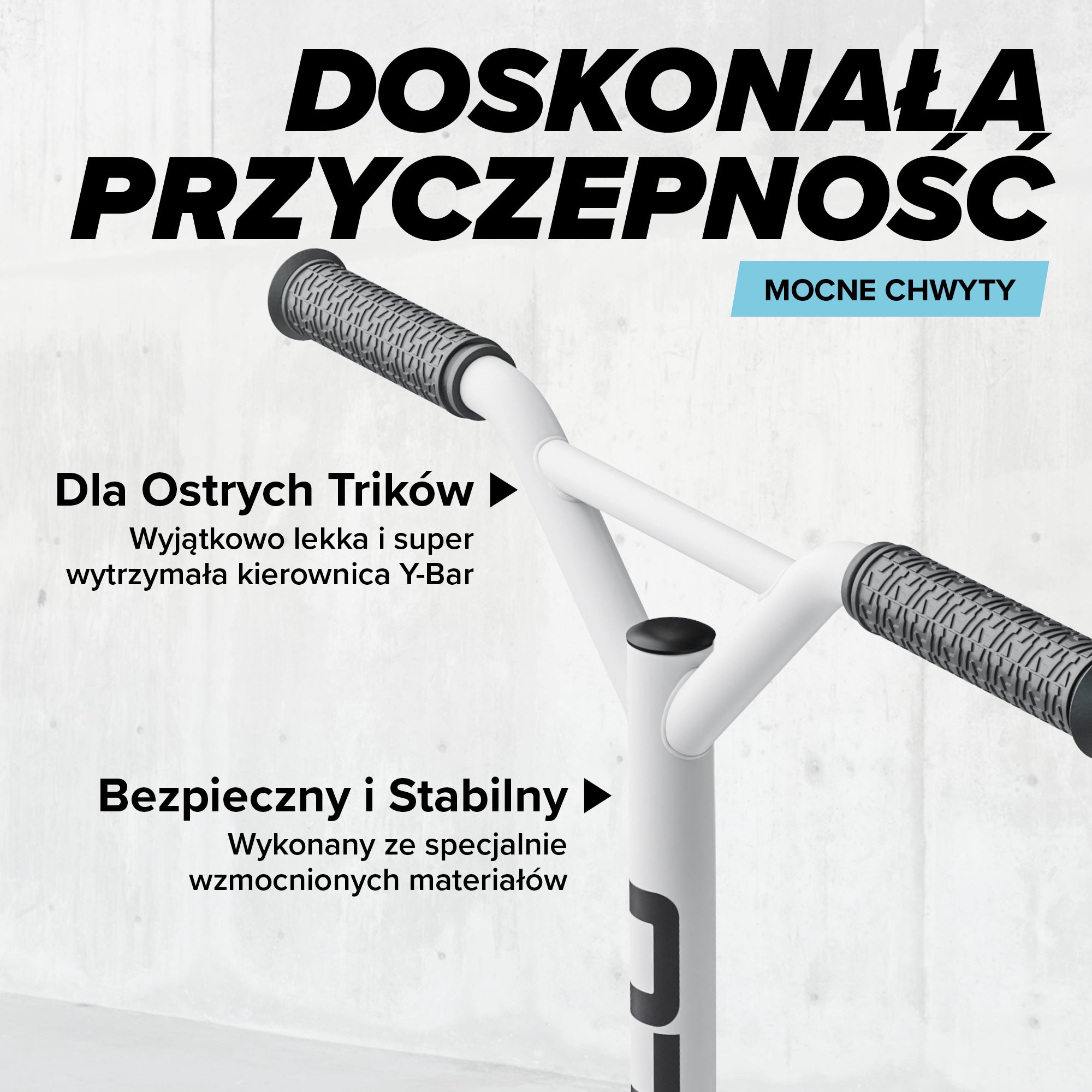 Apollo - Hulajnoga stunt „Genius Pro" - wytrzymała hulajnoga dla dzieci z łożyskami ABEC 9 - Biały Niebieski