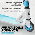 Apollo - Hulajnoga stunt „Genius Pro" - wytrzymała hulajnoga dla dzieci z łożyskami ABEC 9 - Biały Niebieski