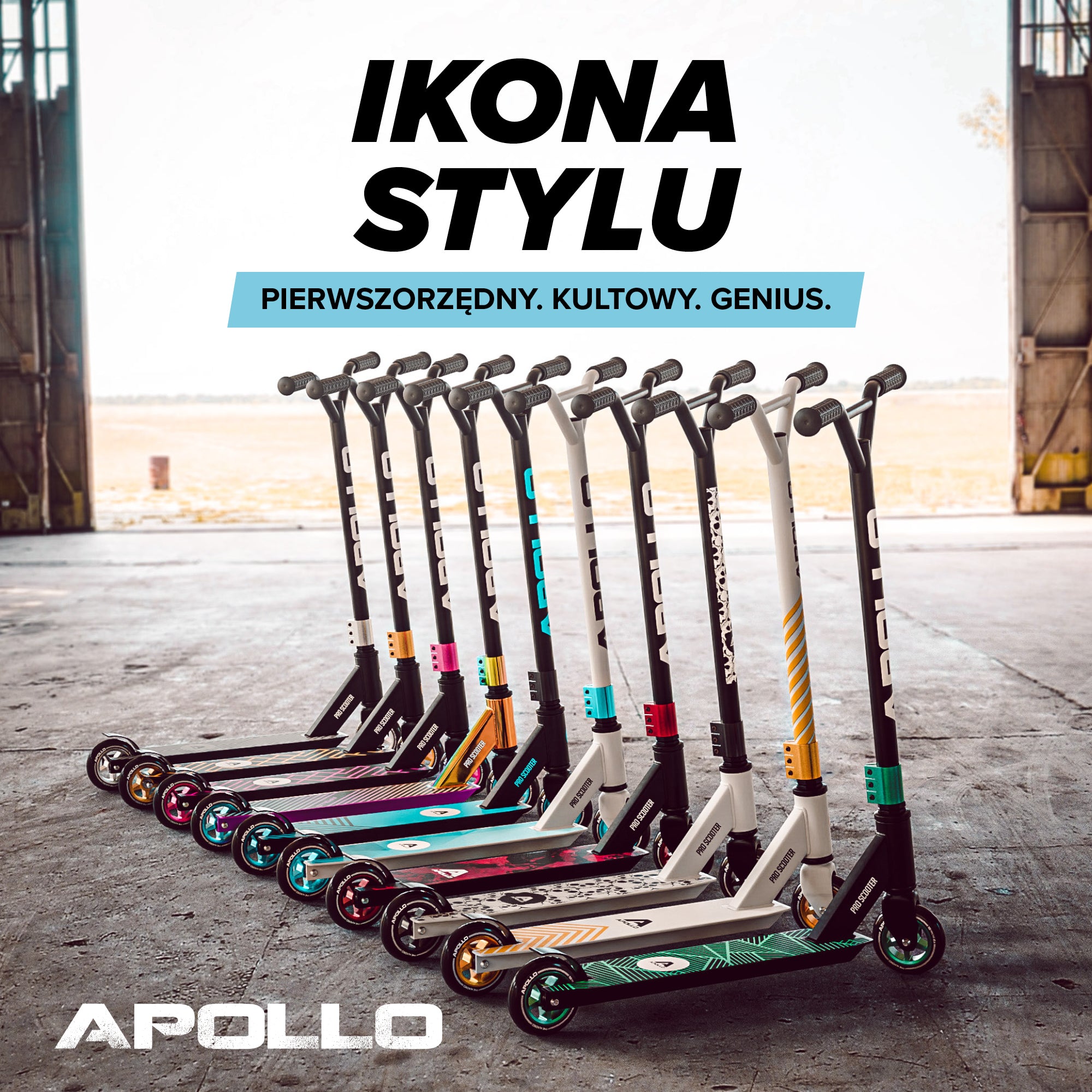 Apollo - Hulajnoga stunt „Genius Pro" - wytrzymała hulajnoga dla dzieci z łożyskami ABEC 9 - Biały Niebieski