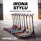 Apollo - Hulajnoga stunt „Genius Pro" - wytrzymała hulajnoga dla dzieci z łożyskami ABEC 9 - Biały w czaszki