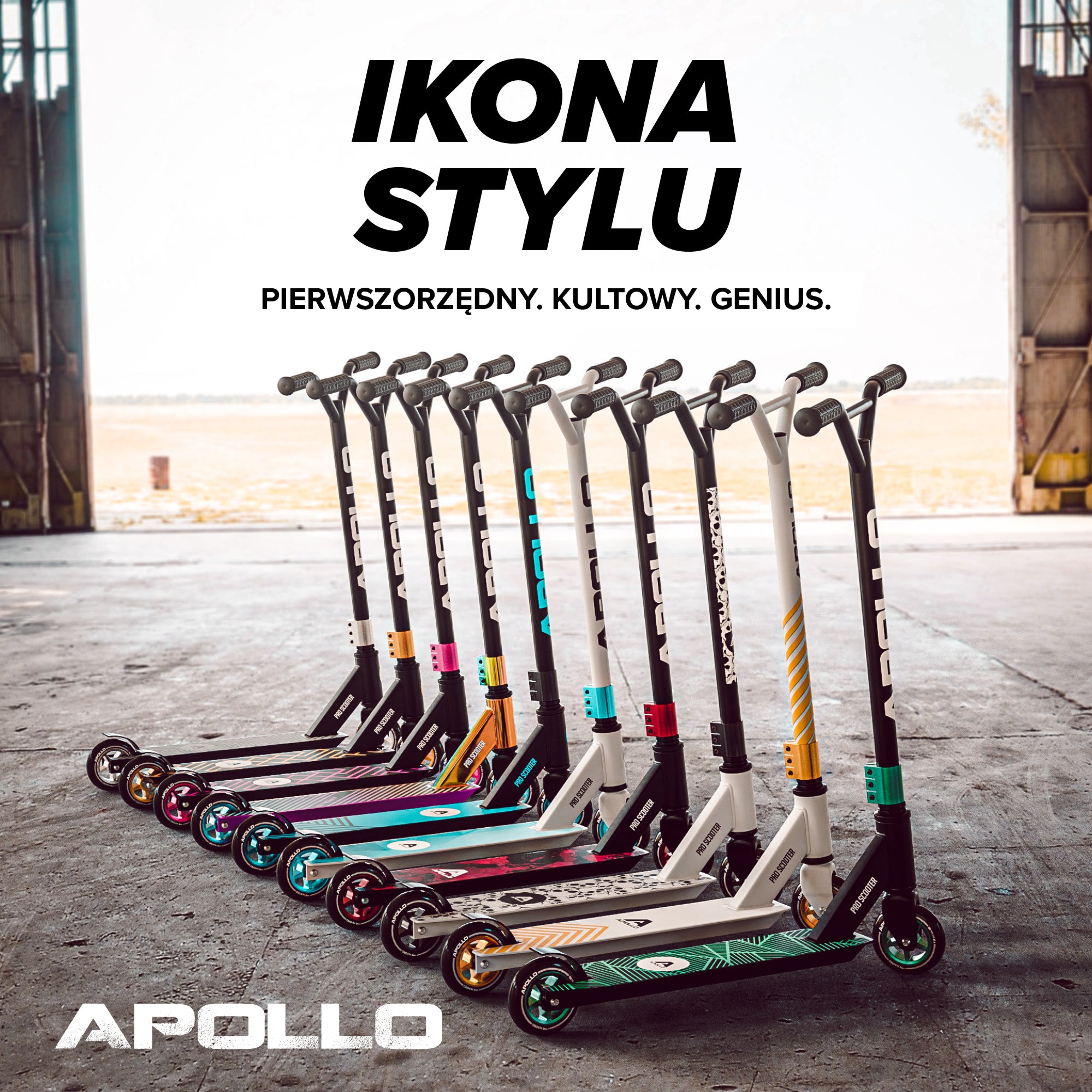 Apollo - Hulajnoga stunt „Genius Pro" - wytrzymała hulajnoga dla dzieci z łożyskami ABEC 9 - Biały w czaszki