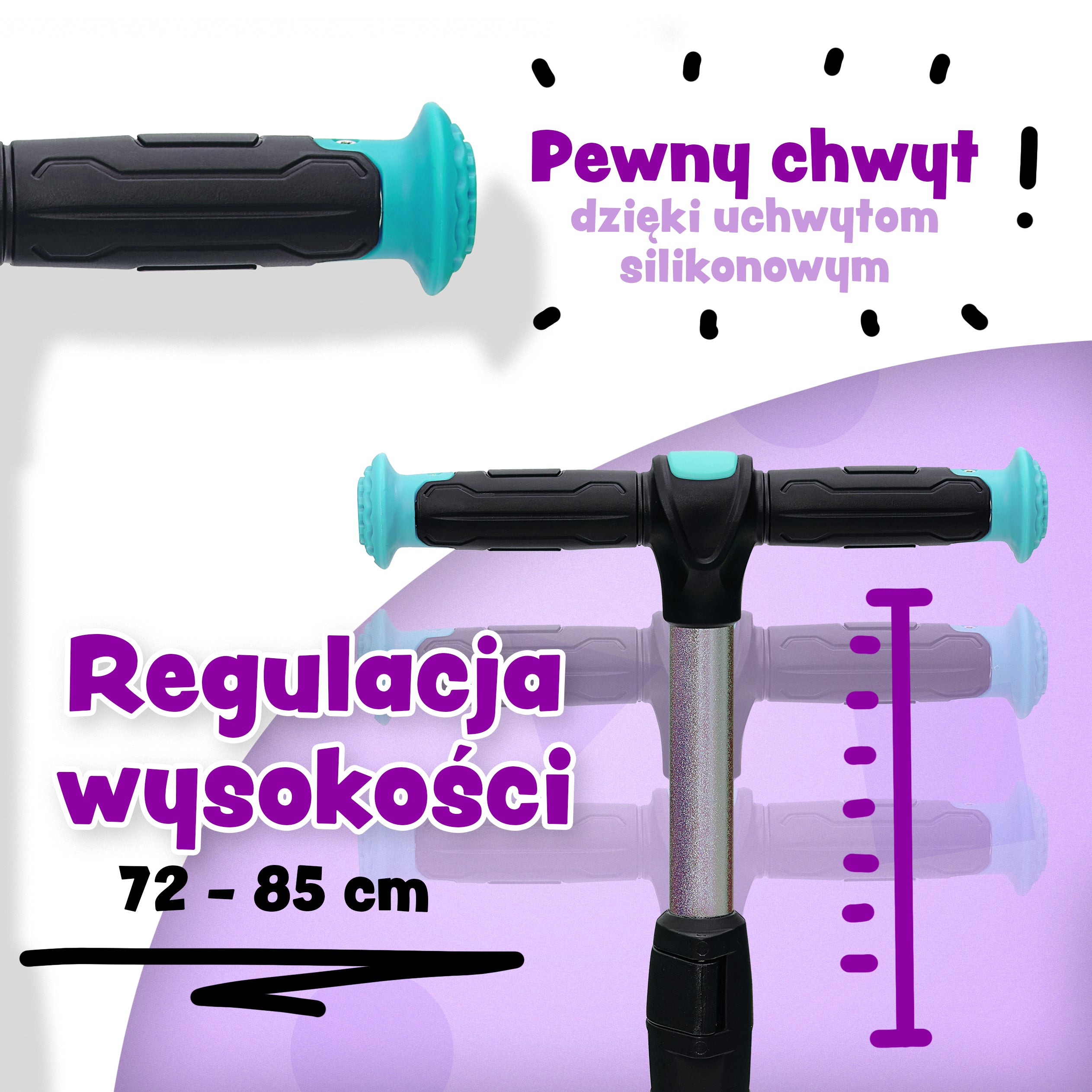 Apollo - Hulajnoga dla dzieci "KidsPro4" składana hulajnoga LED - Jasnoturkusowy