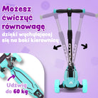 Apollo - Hulajnoga dla dzieci "KidsPro4" składana hulajnoga LED - Jasnoturkusowy