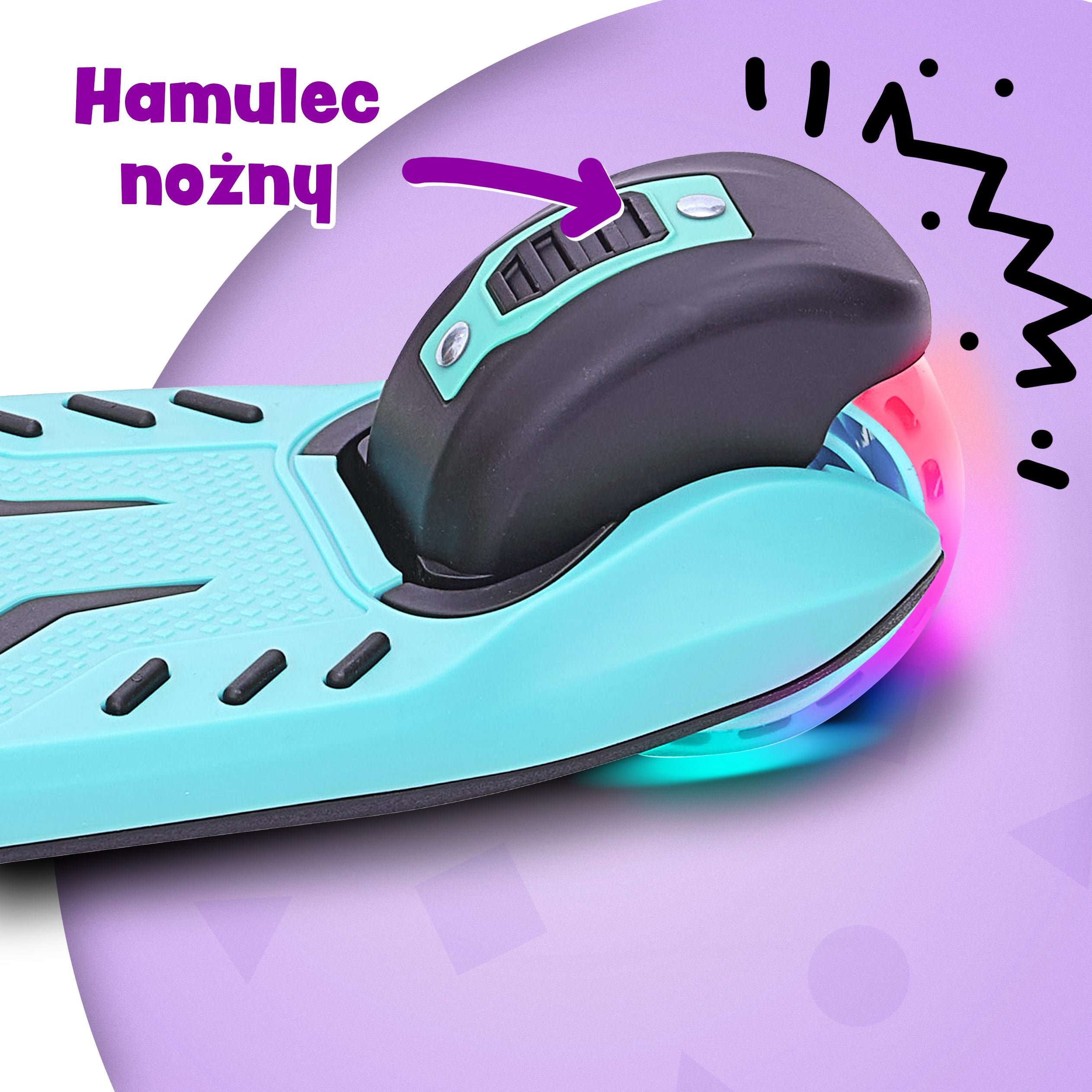 Apollo - Hulajnoga dla dzieci "KidsPro4" składana hulajnoga LED - Jasnoturkusowy