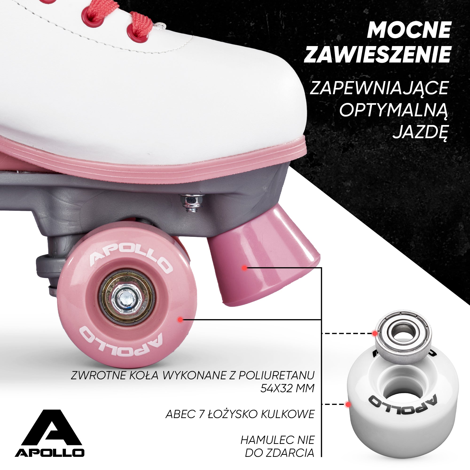 Apollo - Classic Roller wrotki dla dzieci i dorosłych - Blossom - L (39-42)