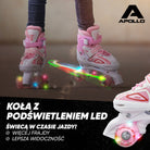 Apollo - Super Quad regulowane wrotki dla dzieci - biały/różowy - L (39-42)