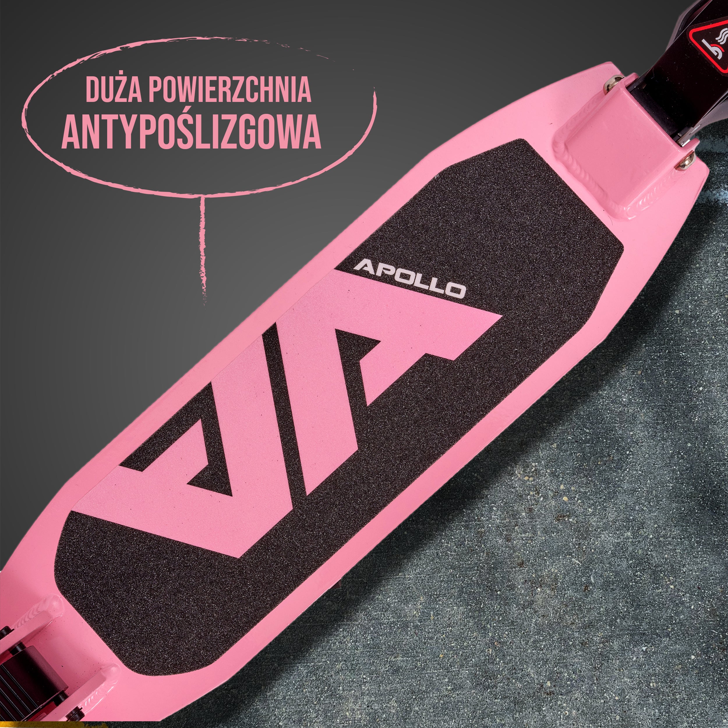 Apollo - Składana i regulowana hulajnoga miejska „Spectre” - Luksusowy Cityroller z podwójnym zawieszeniem - Czarny Różowy